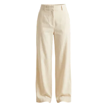 Cream wide-leg trousers