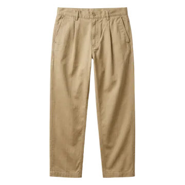 Khaki pleated chinos