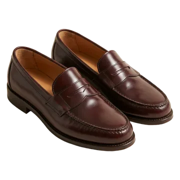 Oxblood penny loafers
