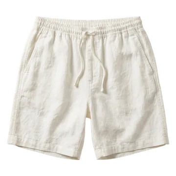 White linen shorts