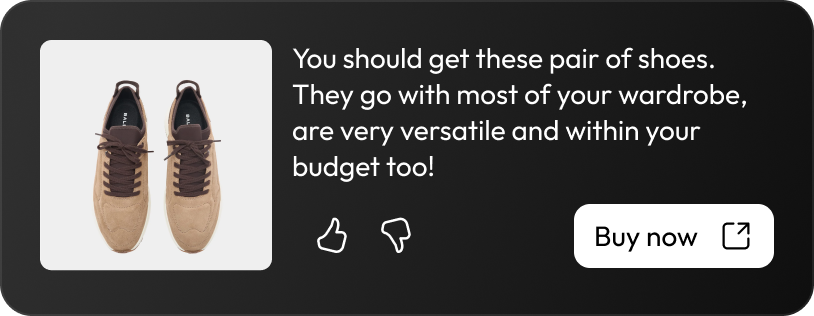 Smart shopping dashboard showing personalized clothing recommendations matched to user preferences